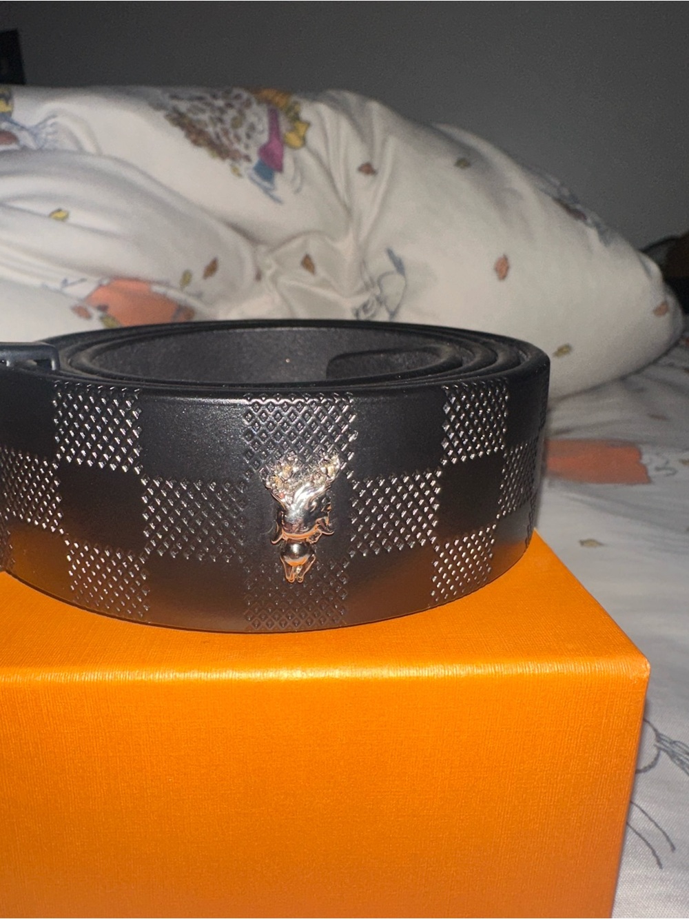 Black Louis Vuitton Checkered belt - Picture 2 of 4